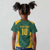 Custom South Africa Soccer Kid T shirt Bafana Bafana Spirit African Pattern - Wonder Print Shop