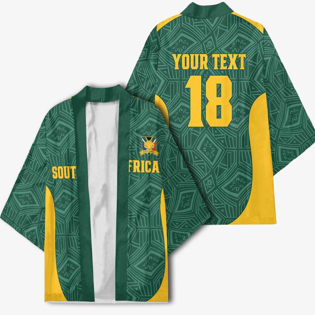 Custom South Africa Soccer Kimono Bafana Bafana Spirit African Pattern - Wonder Print Shop