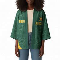 Custom South Africa Soccer Kimono Bafana Bafana Spirit African Pattern - Wonder Print Shop