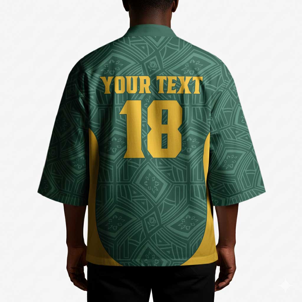 Custom South Africa Soccer Kimono Bafana Bafana Spirit African Pattern - Wonder Print Shop