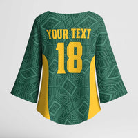 Custom South Africa Soccer Kimono Sleeve Blouse Bafana Bafana Spirit African Pattern - Wonder Print Shop