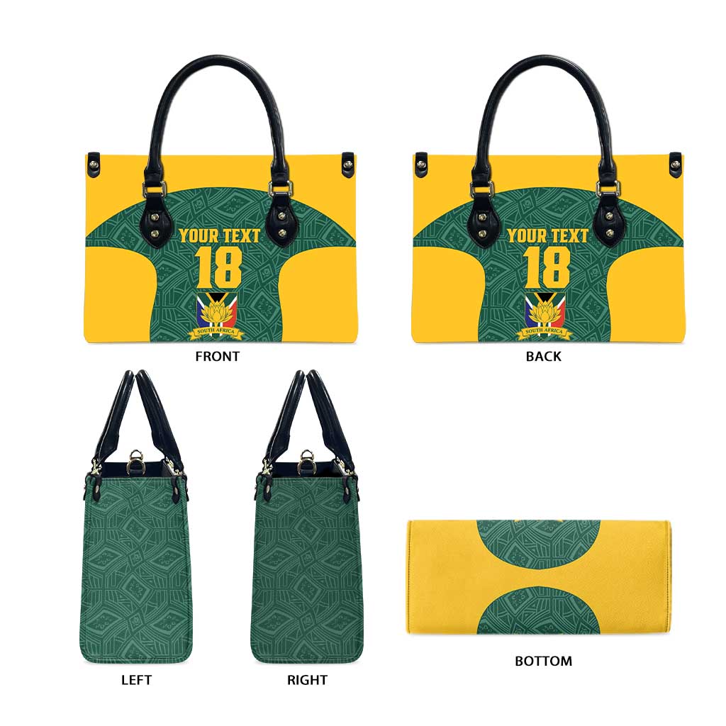 Custom South Africa Soccer Leather Bag Bafana Bafana Spirit African Pattern - Wonder Print Shop