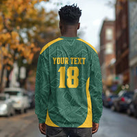 Custom South Africa Soccer Long Sleeve Shirt Bafana Bafana Spirit African Pattern - Wonder Print Shop