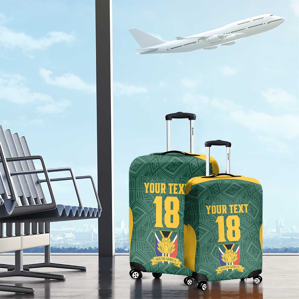 Custom South Africa Soccer Luggage Cover Bafana Bafana Spirit African Pattern - Wonder Print Shop