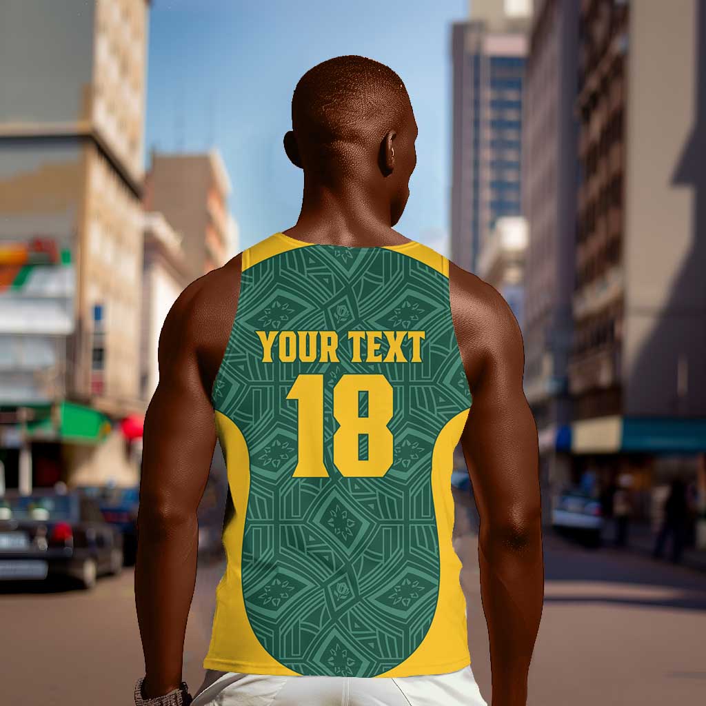Custom South Africa Soccer Men Tank Top Bafana Bafana Spirit African Pattern - Wonder Print Shop