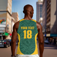 Custom South Africa Soccer Men Tank Top Bafana Bafana Spirit African Pattern - Wonder Print Shop