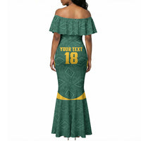 Custom South Africa Soccer Mermaid Dress Bafana Bafana Spirit African Pattern - Wonder Print Shop