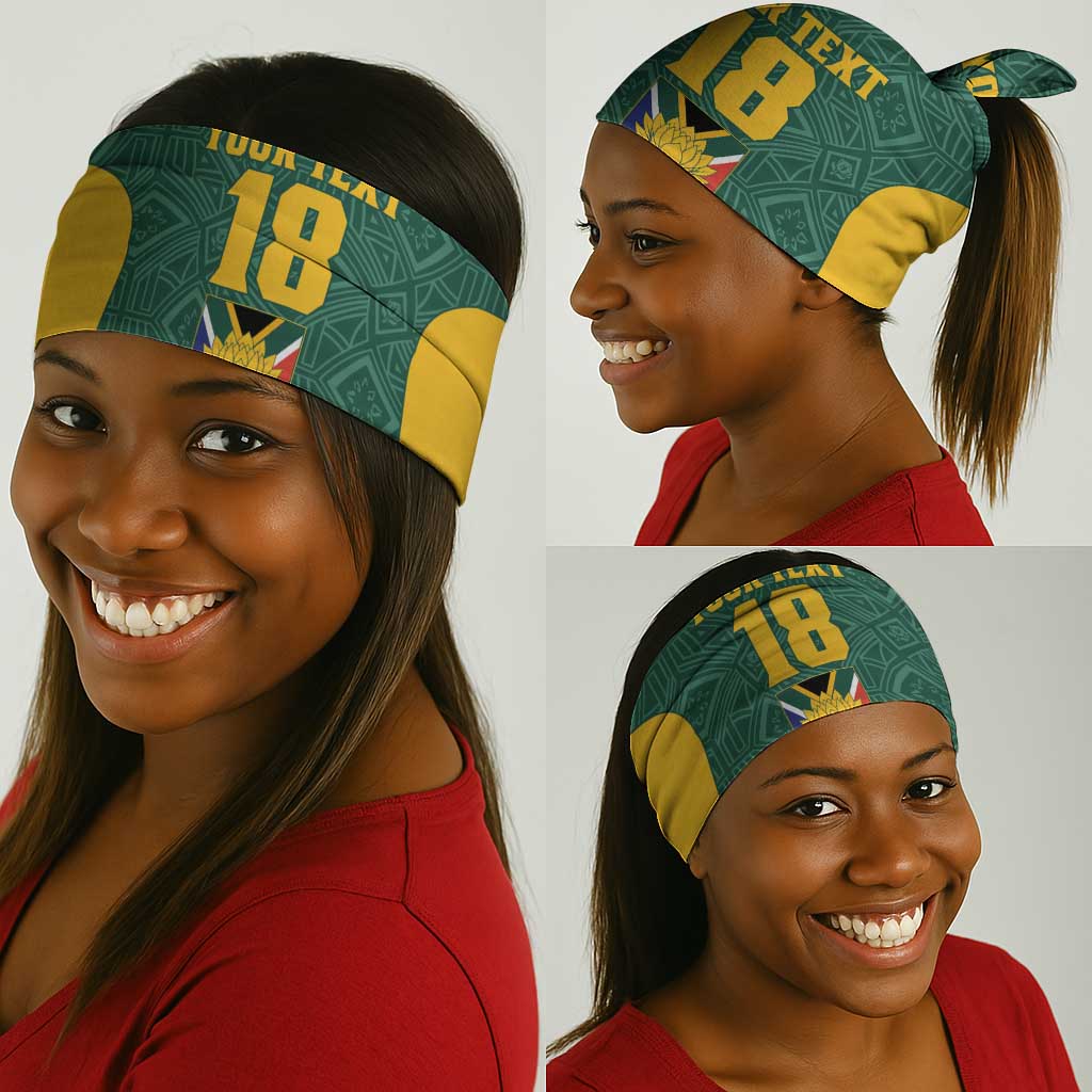 Custom South Africa Soccer Neck Gaiter Bafana Bafana Spirit African Pattern - Wonder Print Shop