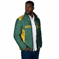 Custom South Africa Soccer Padded Jacket Bafana Bafana Spirit African Pattern - Wonder Print Shop