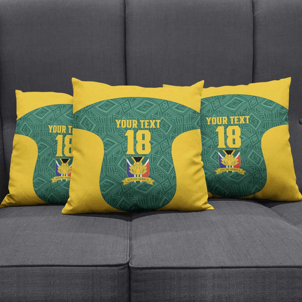 Custom South Africa Soccer Pillow Cover Bafana Bafana Spirit African Pattern - Wonder Print Shop