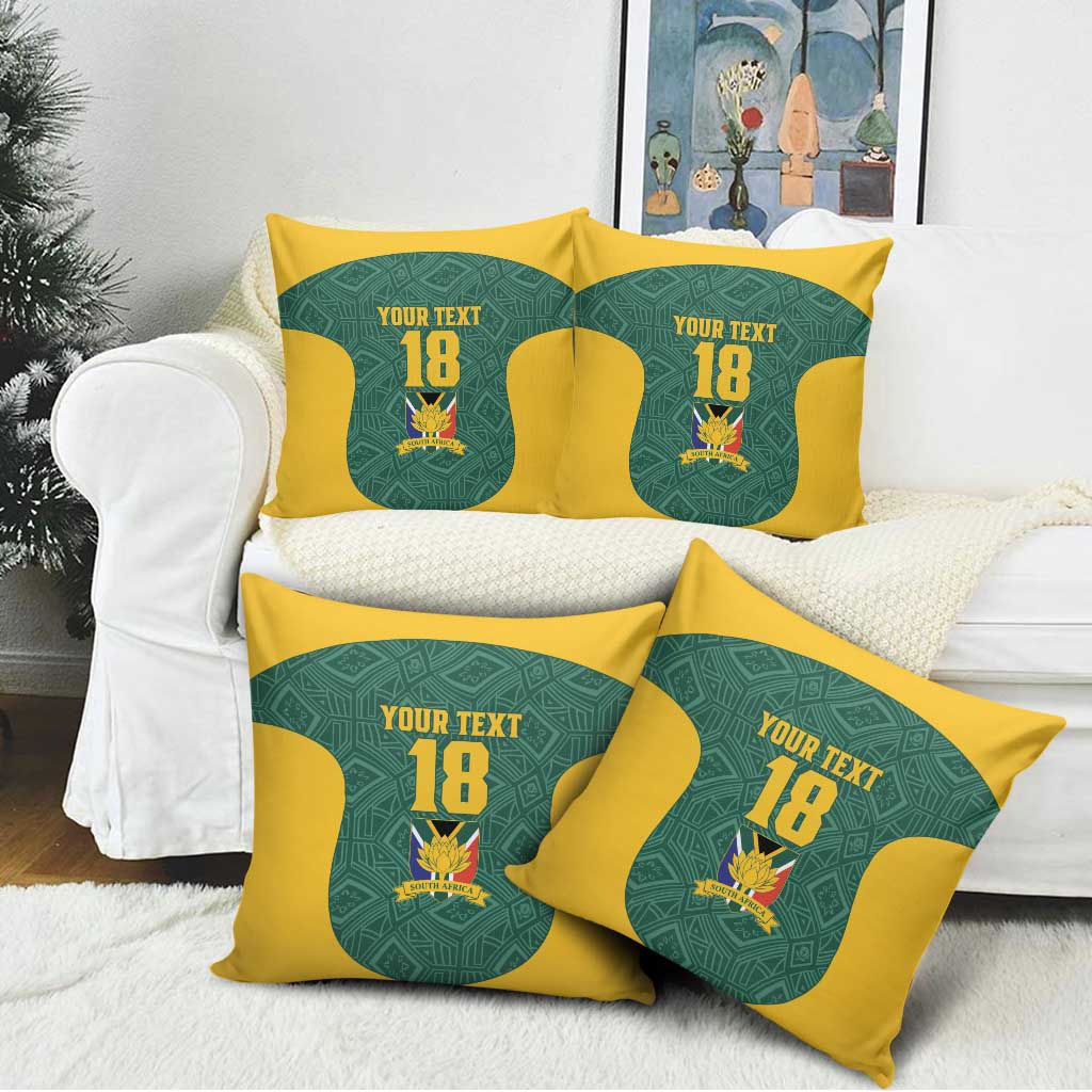 Custom South Africa Soccer Pillow Cover Bafana Bafana Spirit African Pattern - Wonder Print Shop