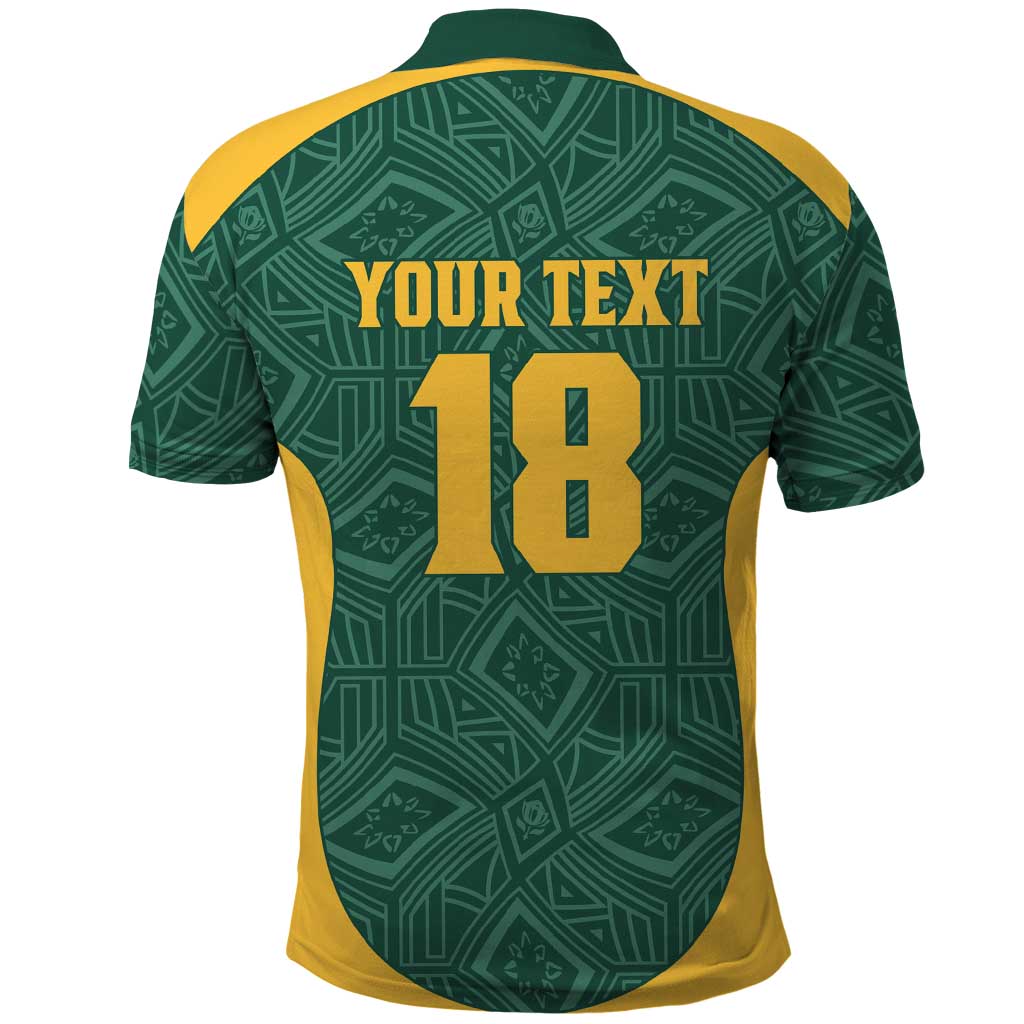 Custom South Africa Soccer Polo Shirt Bafana Bafana Spirit African Pattern - Wonder Print Shop