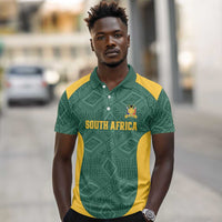 Custom South Africa Soccer Polo Shirt Bafana Bafana Spirit African Pattern - Wonder Print Shop