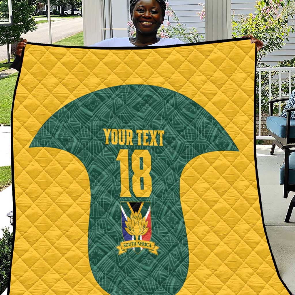 Custom South Africa Soccer Quilt Bafana Bafana Spirit African Pattern - Wonder Print Shop