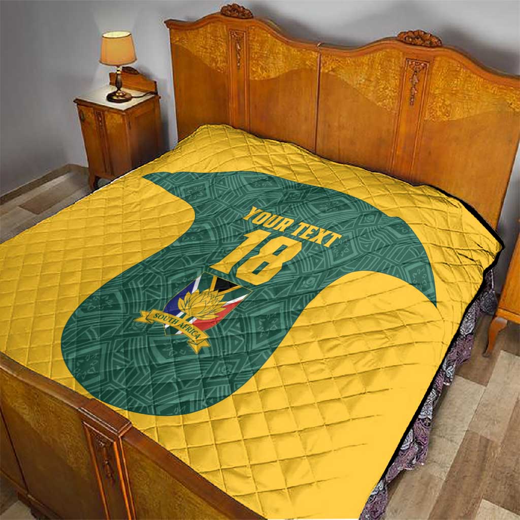 Custom South Africa Soccer Quilt Bafana Bafana Spirit African Pattern - Wonder Print Shop