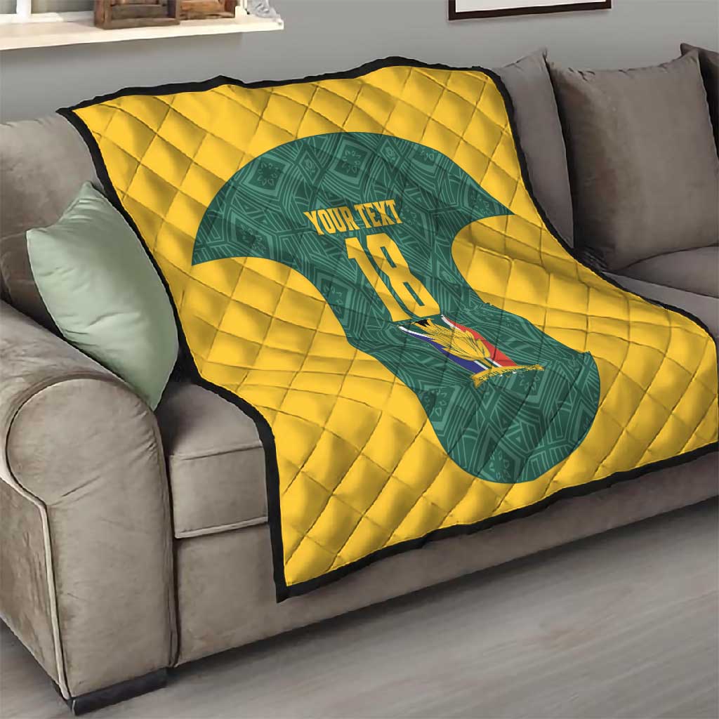 Custom South Africa Soccer Quilt Bafana Bafana Spirit African Pattern - Wonder Print Shop