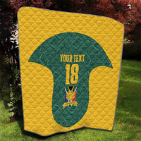 Custom South Africa Soccer Quilt Bafana Bafana Spirit African Pattern - Wonder Print Shop