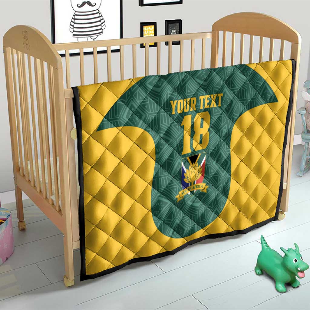 Custom South Africa Soccer Quilt Bafana Bafana Spirit African Pattern - Wonder Print Shop