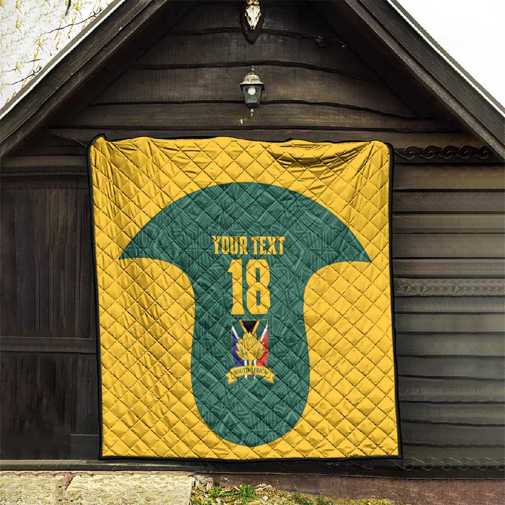 Custom South Africa Soccer Quilt Bafana Bafana Spirit African Pattern - Wonder Print Shop