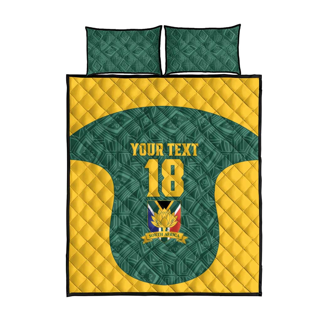 Custom South Africa Soccer Quilt Bed Set Bafana Bafana Spirit African Pattern - Wonder Print Shop