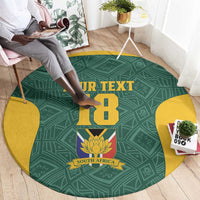 Custom South Africa Soccer Round Carpet Bafana Bafana Spirit African Pattern - Wonder Print Shop