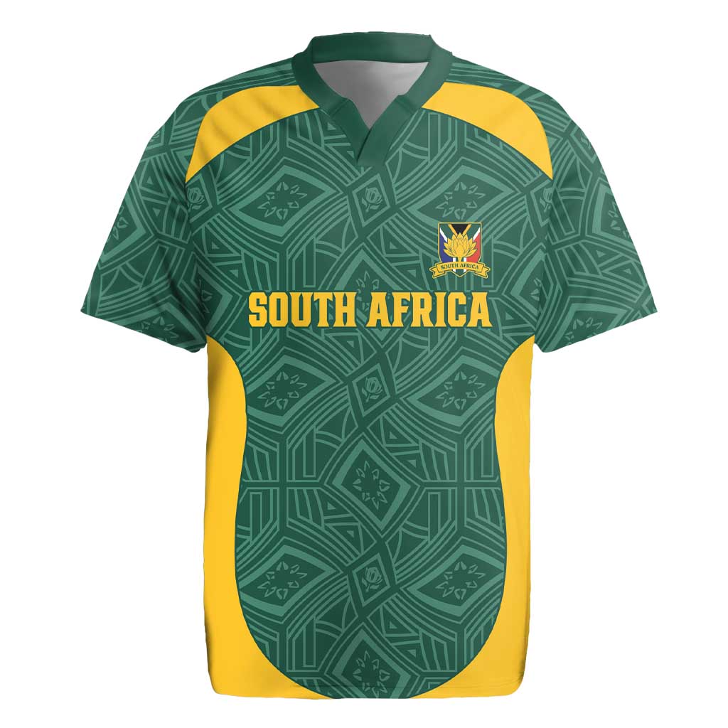 Custom South Africa Soccer Rugby Jersey Bafana Bafana Spirit African Pattern - Wonder Print Shop