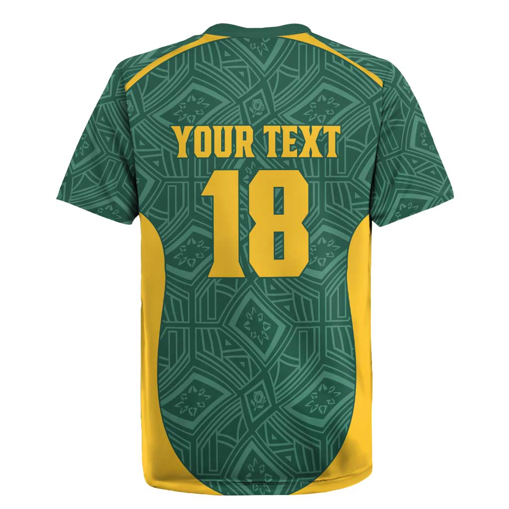 Custom South Africa Soccer Rugby Jersey Bafana Bafana Spirit African Pattern - Wonder Print Shop