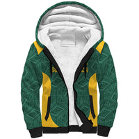 Custom South Africa Soccer Sherpa Hoodie Bafana Bafana Spirit African Pattern - Wonder Print Shop