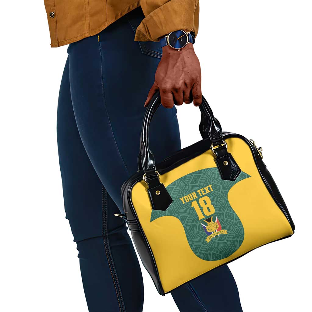 Custom South Africa Soccer Shoulder Handbag Bafana Bafana Spirit African Pattern - Wonder Print Shop