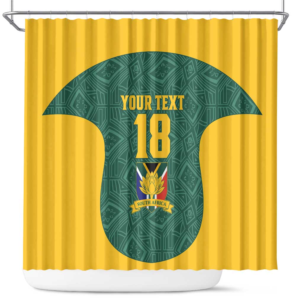 Custom South Africa Soccer Shower Curtain Bafana Bafana Spirit African Pattern - Wonder Print Shop