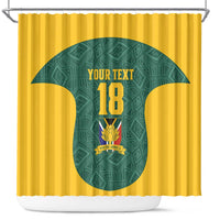 Custom South Africa Soccer Shower Curtain Bafana Bafana Spirit African Pattern - Wonder Print Shop
