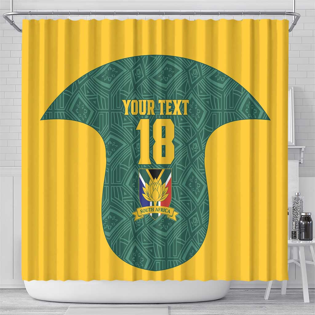 Custom South Africa Soccer Shower Curtain Bafana Bafana Spirit African Pattern - Wonder Print Shop