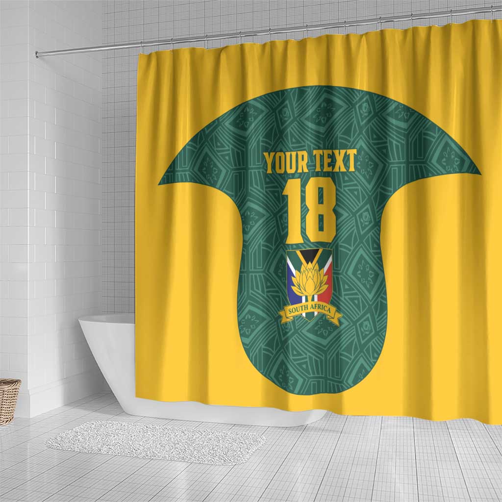 Custom South Africa Soccer Shower Curtain Bafana Bafana Spirit African Pattern - Wonder Print Shop