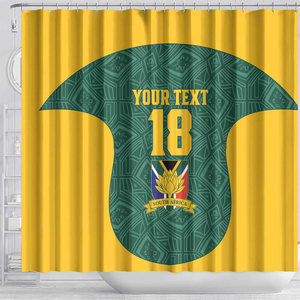 Custom South Africa Soccer Shower Curtain Bafana Bafana Spirit African Pattern - Wonder Print Shop