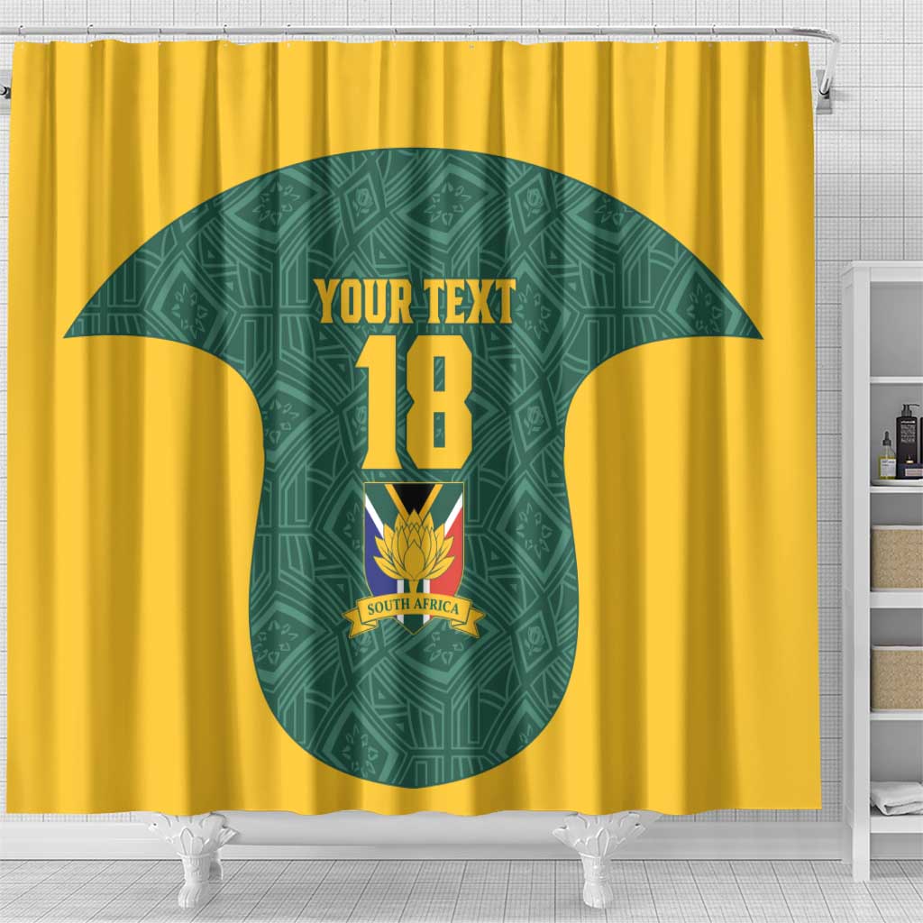 Custom South Africa Soccer Shower Curtain Bafana Bafana Spirit African Pattern - Wonder Print Shop