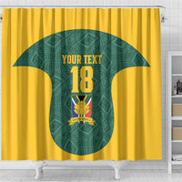 Custom South Africa Soccer Shower Curtain Bafana Bafana Spirit African Pattern - Wonder Print Shop