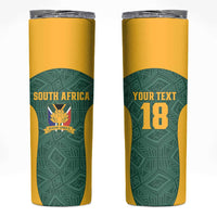 Custom South Africa Soccer Skinny Tumbler Bafana Bafana Spirit African Pattern - Wonder Print Shop