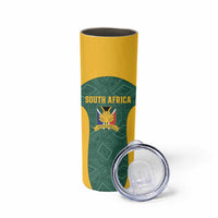 Custom South Africa Soccer Skinny Tumbler Bafana Bafana Spirit African Pattern - Wonder Print Shop