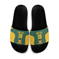 Custom South Africa Soccer Slide Sandals Bafana Bafana Spirit African Pattern - Wonder Print Shop