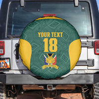 Custom South Africa Soccer Spare Tire Cover Bafana Bafana Spirit African Pattern - Wonder Print Shop