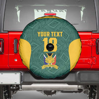 Custom South Africa Soccer Spare Tire Cover Bafana Bafana Spirit African Pattern - Wonder Print Shop