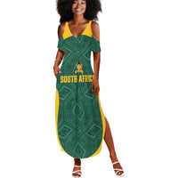 Custom South Africa Soccer Summer Maxi Dress Bafana Bafana Spirit African Pattern - Wonder Print Shop