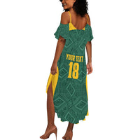 Custom South Africa Soccer Summer Maxi Dress Bafana Bafana Spirit African Pattern - Wonder Print Shop