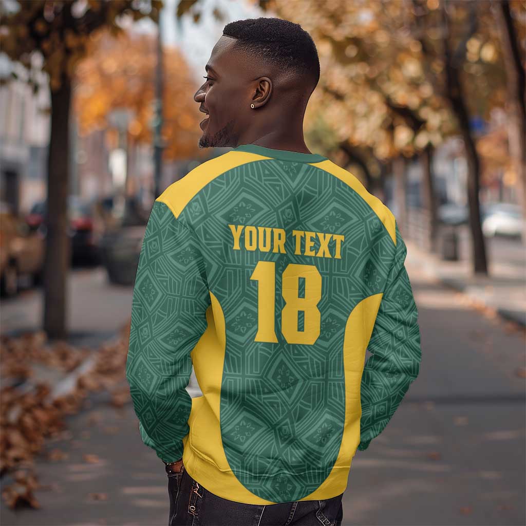 Custom South Africa Soccer Sweatshirt Bafana Bafana Spirit African Pattern - Wonder Print Shop