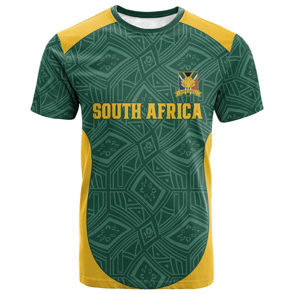Custom South Africa Soccer T shirt Bafana Bafana Spirit African Pattern - Wonder Print Shop
