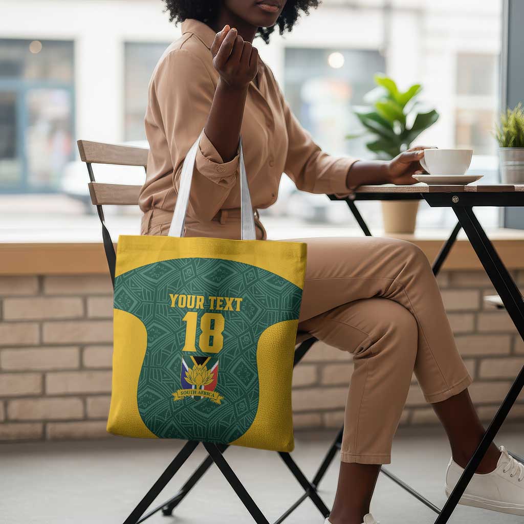 Custom South Africa Soccer Tote Bag Bafana Bafana Spirit African Pattern - Wonder Print Shop
