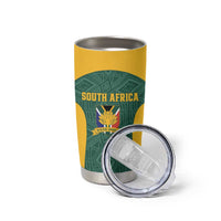 Custom South Africa Soccer Tumbler Cup Bafana Bafana Spirit African Pattern - Wonder Print Shop
