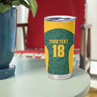 Custom South Africa Soccer Tumbler Cup Bafana Bafana Spirit African Pattern - Wonder Print Shop