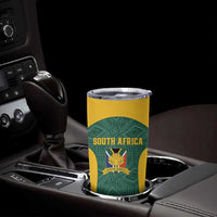 Custom South Africa Soccer Tumbler Cup Bafana Bafana Spirit African Pattern - Wonder Print Shop