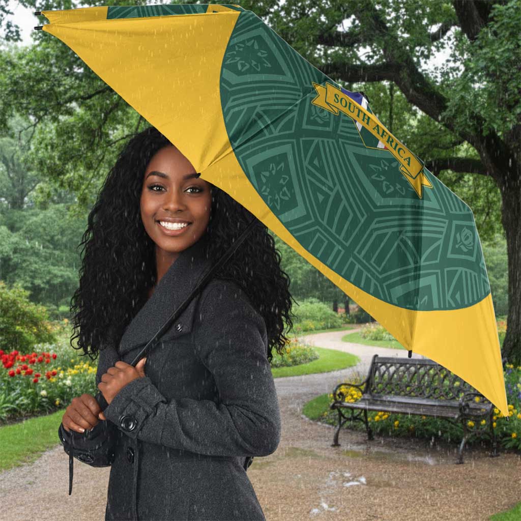 Custom South Africa Soccer Umbrella Bafana Bafana Spirit African Pattern - Wonder Print Shop